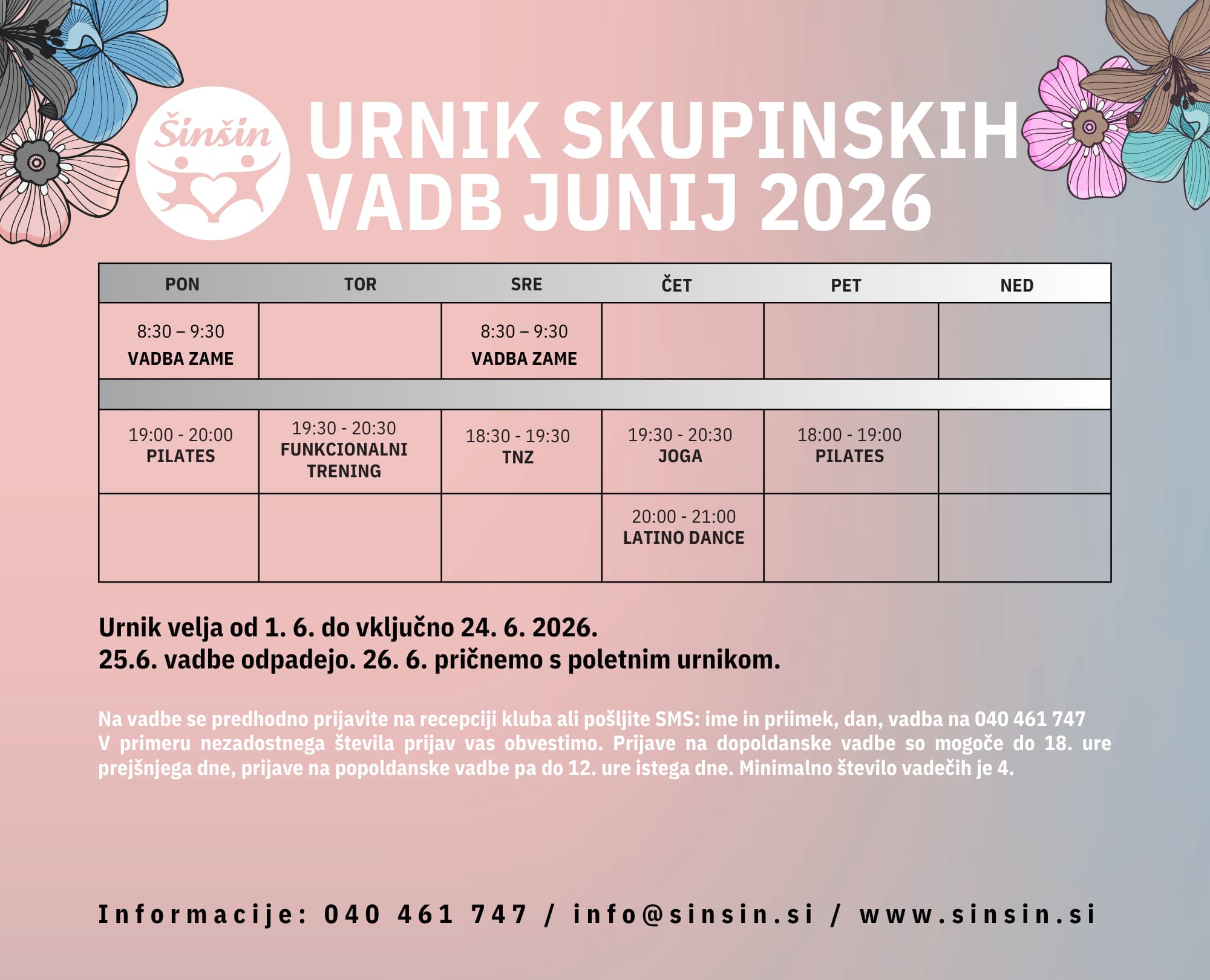 SKUPINSKE VADBE junij 2026